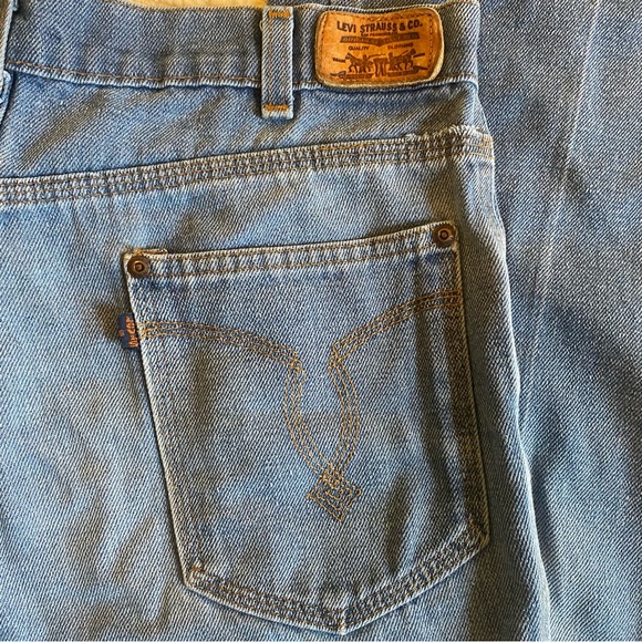 Rare Vintage light Blue Denim Levi Strauss Cowboy Boot Cut Jeans - Picture 2 of 7